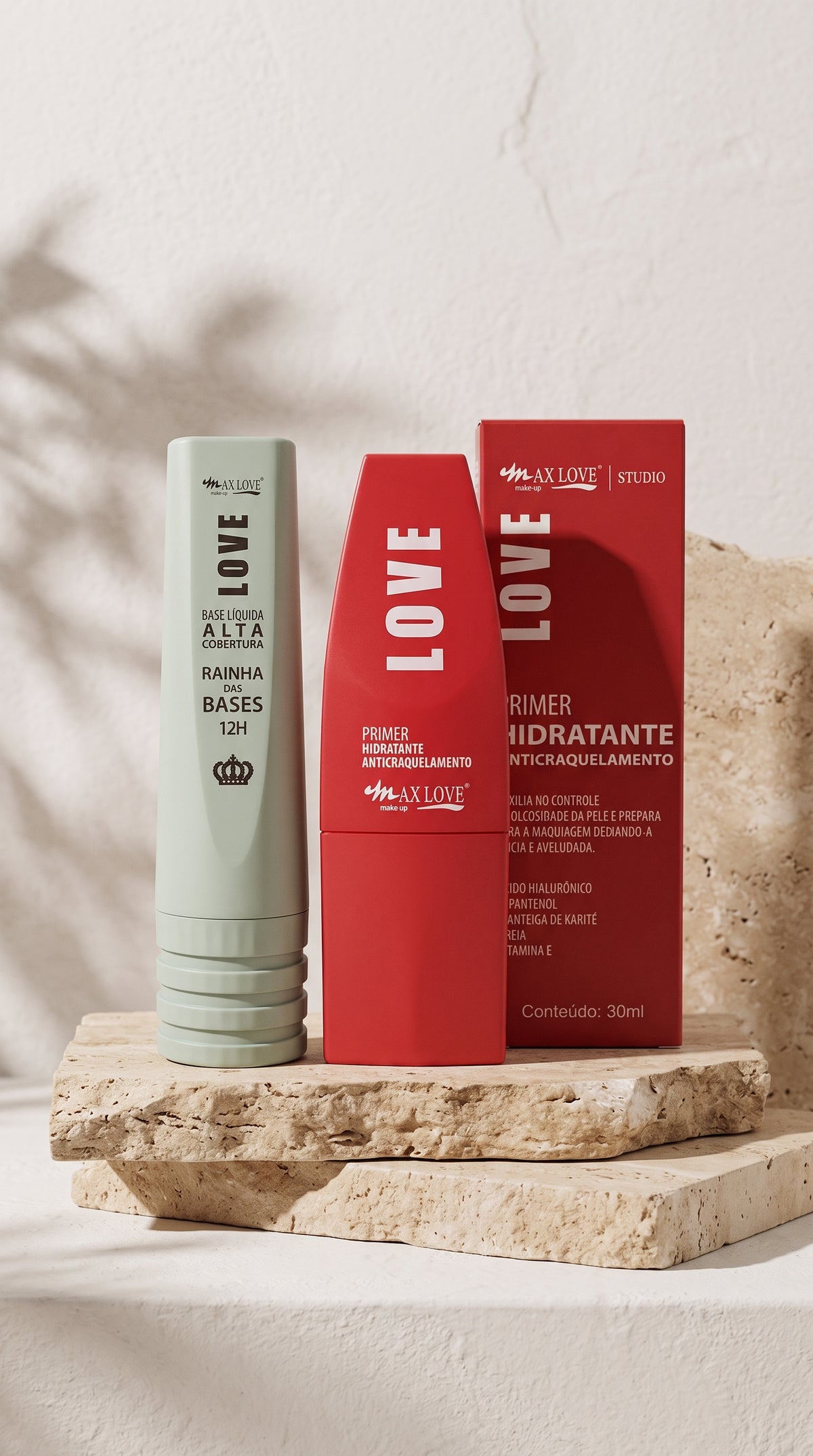 Kit Max Love – Base Alta Cobertura + Primer Hidratante