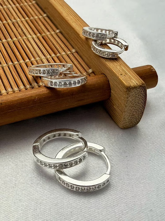 Trio Brincos Argolinha - Prata 925