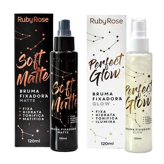 Bruma Fixadora Ruby Rose - Perfect Glow e Soft Matte