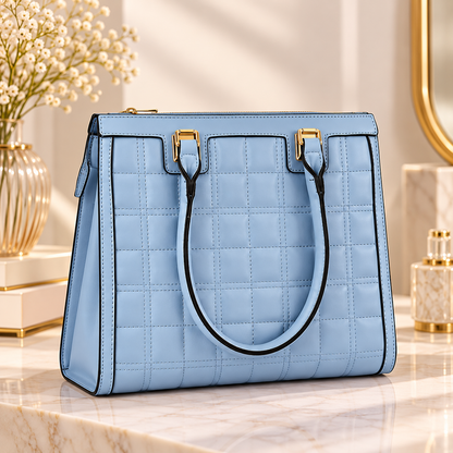 Bolsa Feminina Estruturada Matelassê Azul Serenity