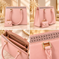 Bolsa Feminina Estruturada Elegance com Mini Bag Chaveiro – Rosa