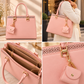 Bolsa Feminina Estruturada Elegance com Mini Bag Chaveiro – Rosa