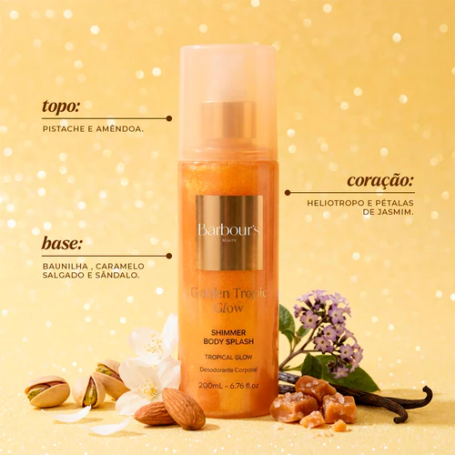 Body Splash Shimmer com Brilho - Barbours