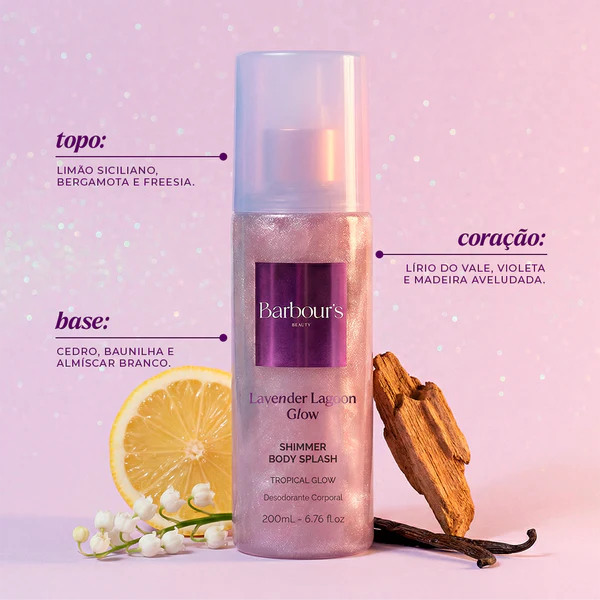 Body Splash Shimmer com Brilho - Barbours