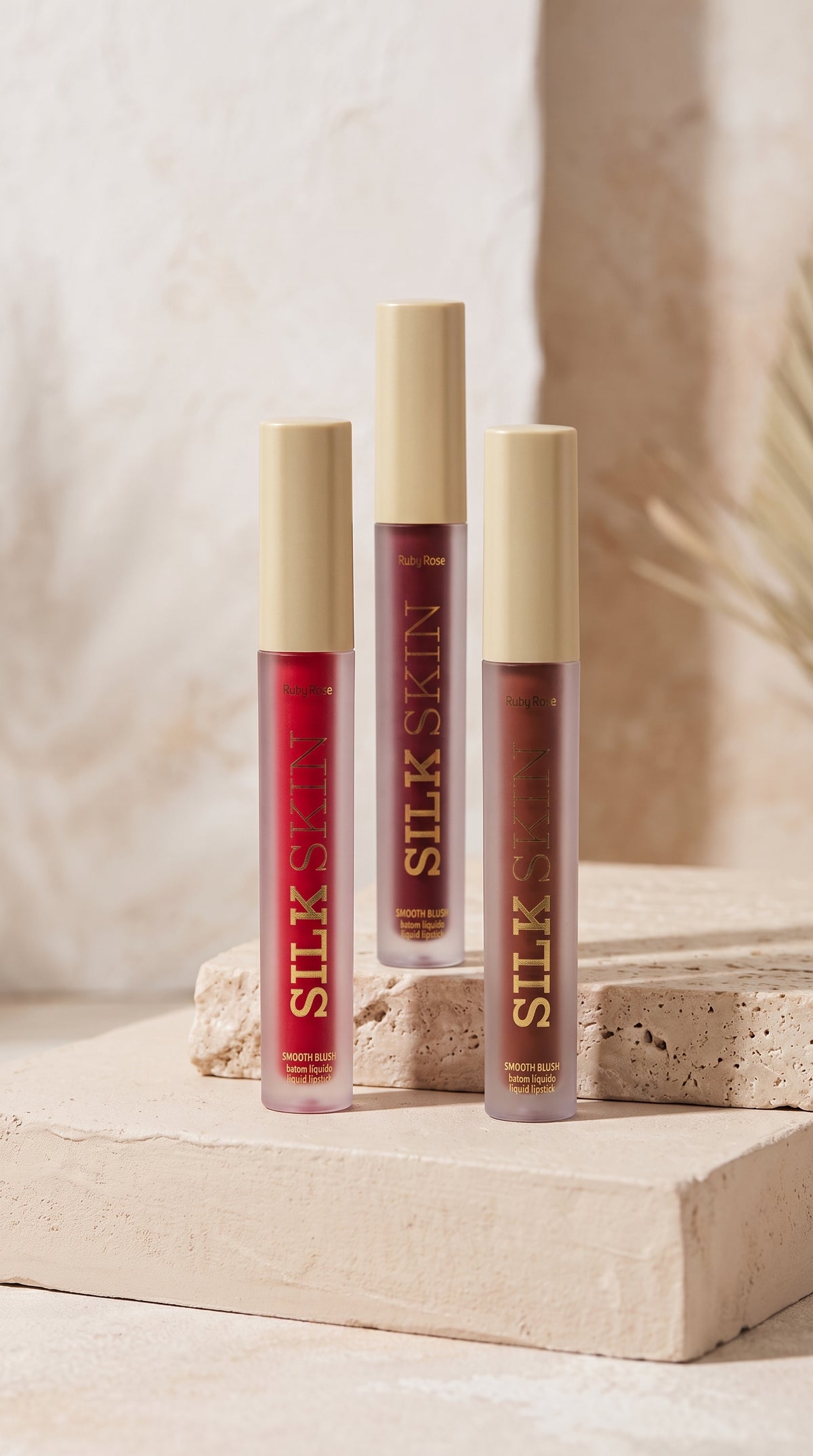 Kit 3 Batons Líquidos Ruby Rose Silk Skin