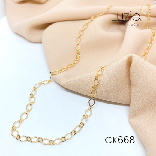 Choker Elos Ovais - CK668 - Folheado a Ouro