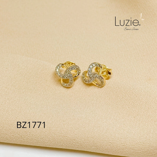 Brinco 3 Elos - BZ1771 - Folheado a Ouro