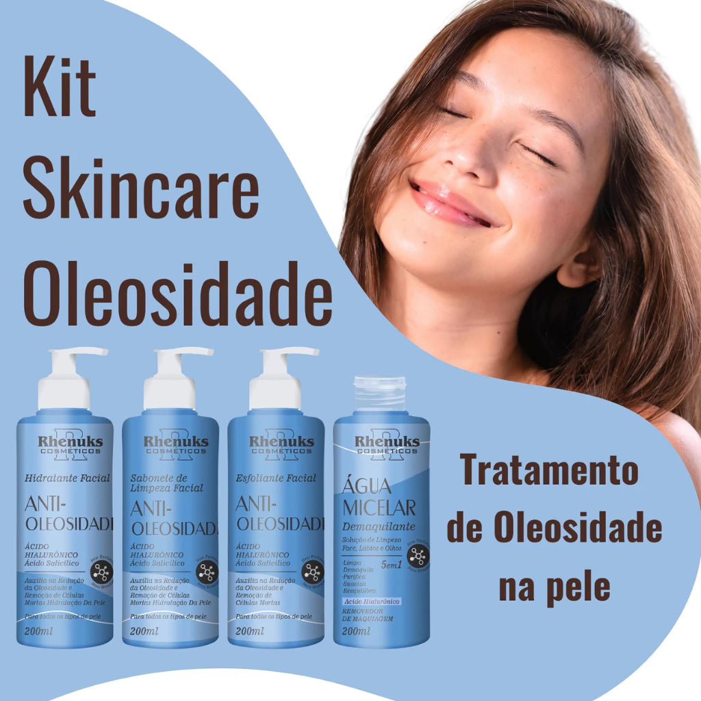 Kit Skin Care Tratamento Facial - 4 Produtos para o Rosto - Rhenuks