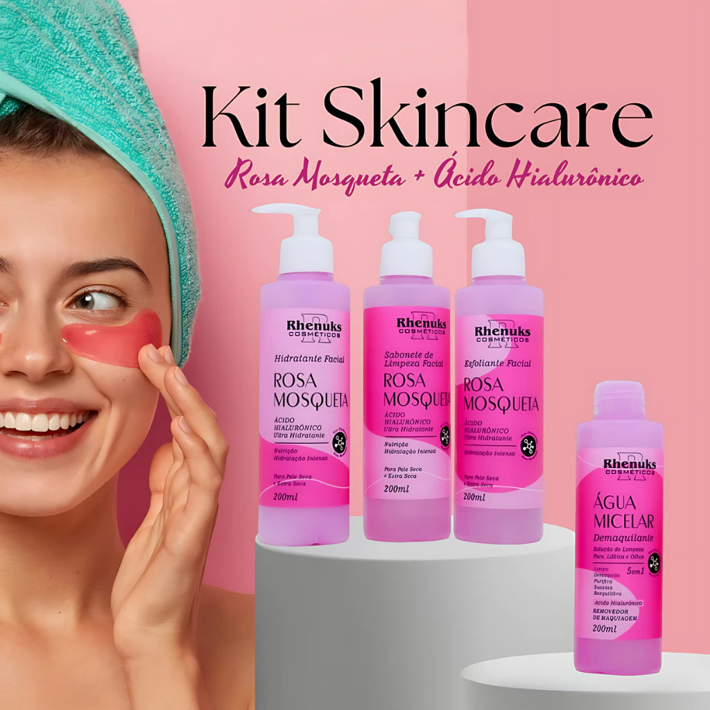 Kit Skin Care Tratamento Facial - 4 Produtos para o Rosto - Rhenuks