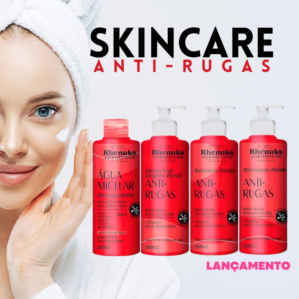 Kit Skin Care Tratamento Facial - 4 Produtos para o Rosto - Rhenuks