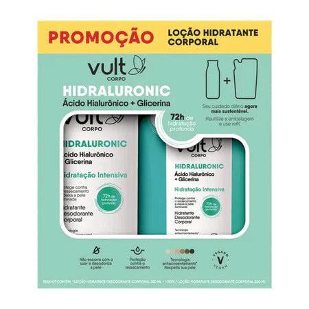 Kit Vult Corpo Hidraluronic – Hidratante 350ml + Refil 300ml
