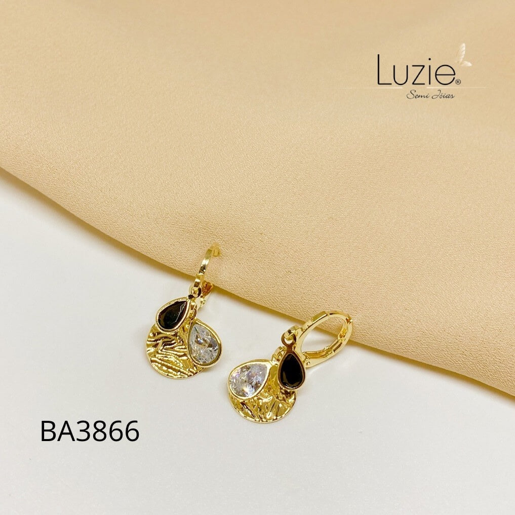 Brinco Argolinhas com pingentes - Folheado a Ouro Luzie
