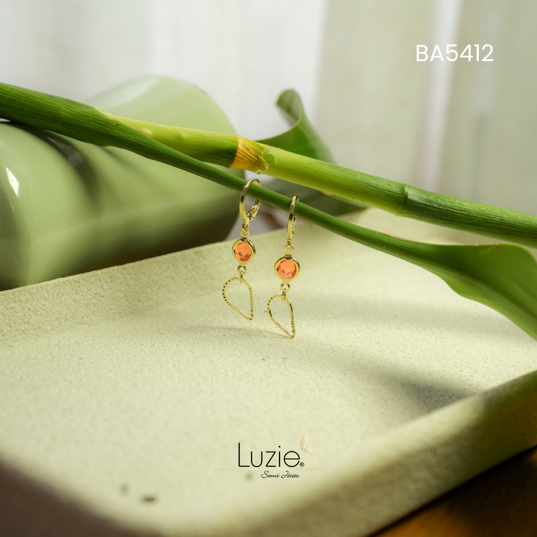 Brinco Argolinhas com pingentes - Folheado a Ouro Luzie