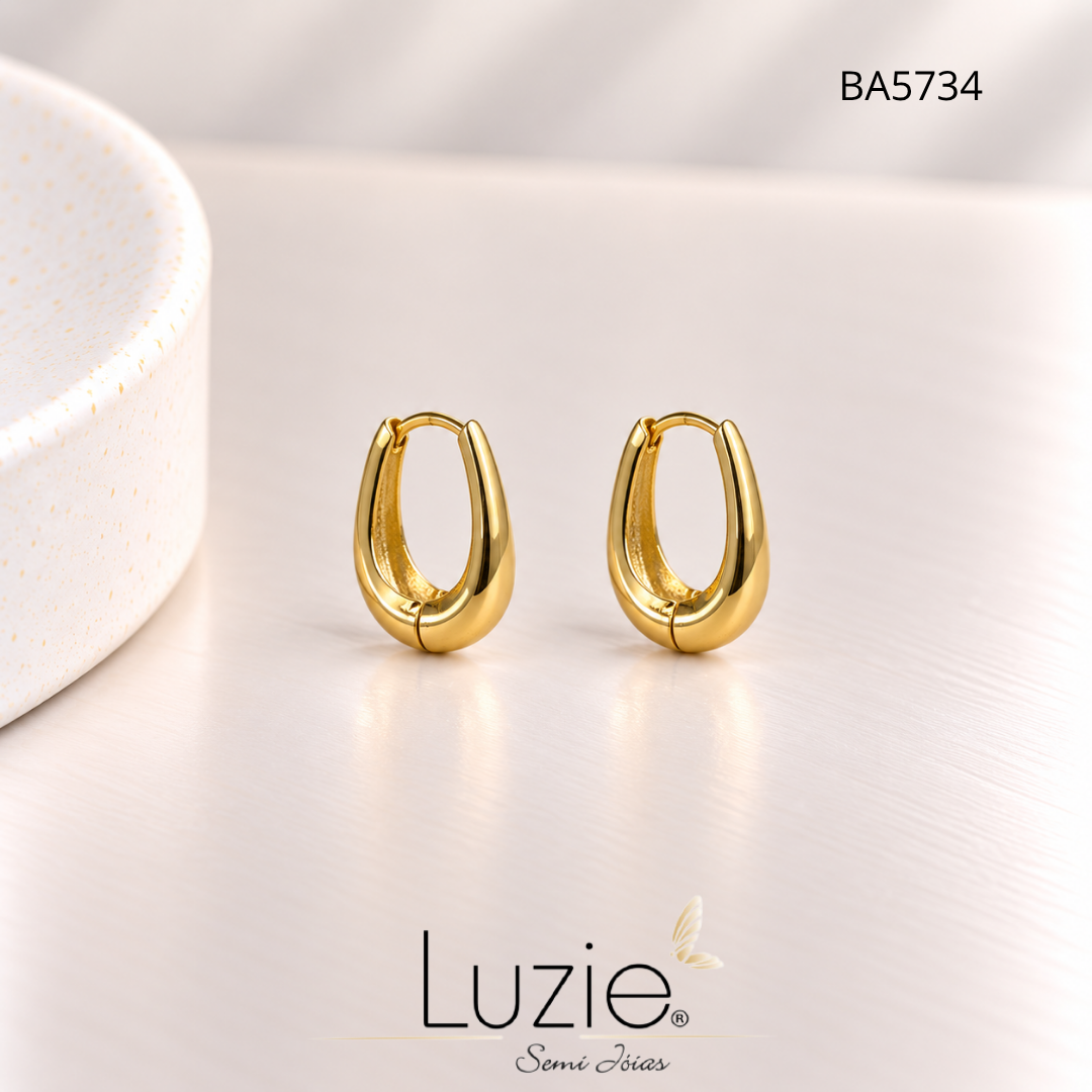 Brincos Argola - Folheado a Ouro Luzie