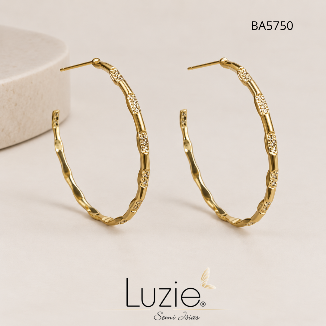 Brincos Argola - Folheado a Ouro Luzie