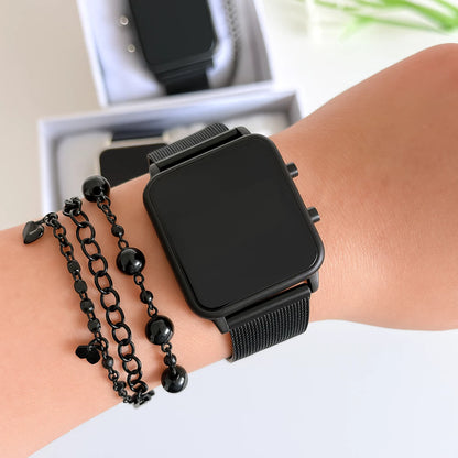 Relógio Digital Led De Pulso Feminino Quadrado