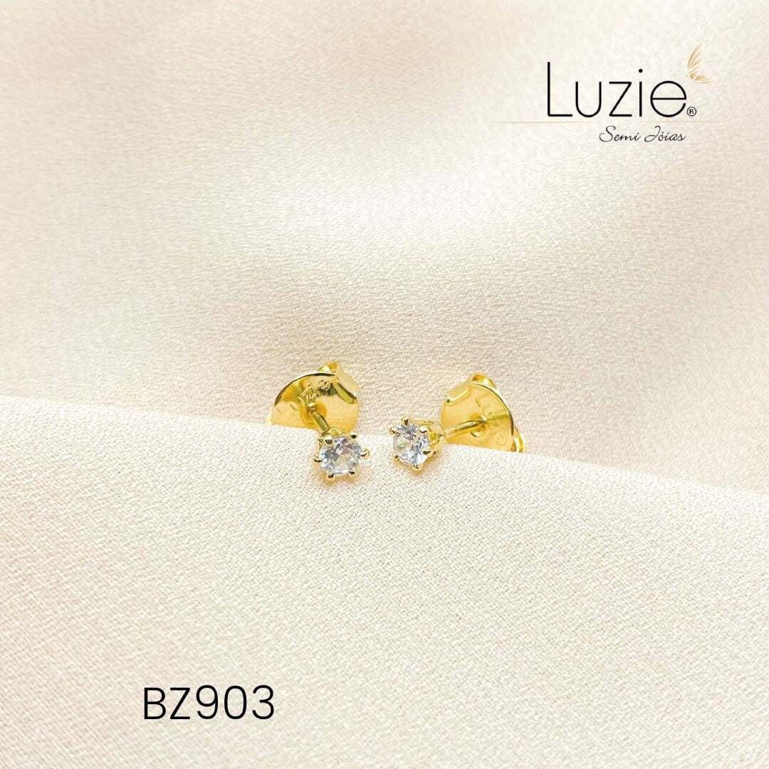 Brinco Ponto de Luz P- BZ903- Folheado a Ouro