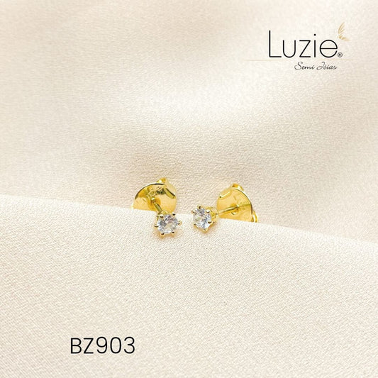 Brinco Ponto de Luz P- BZ903- Folheado a Ouro