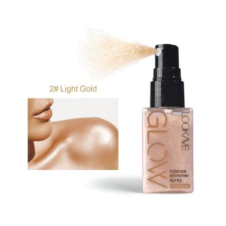 Iluminador Corporal e Facial Glow Spray  Brilho Dourado Instantâneo - 4 Cores Disponíveis -