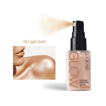 Iluminador Corporal e Facial Glow Spray  Brilho Dourado Instantâneo - 4 Cores Disponíveis -