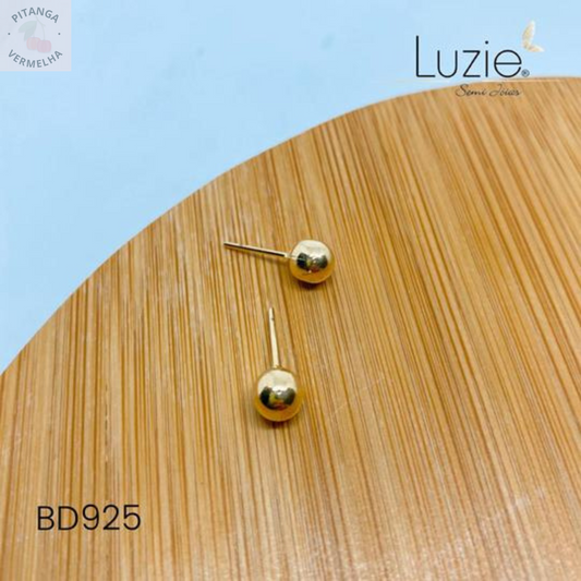 Brinco Ouro Bolinha M - BD925 - Folheado a Ouro